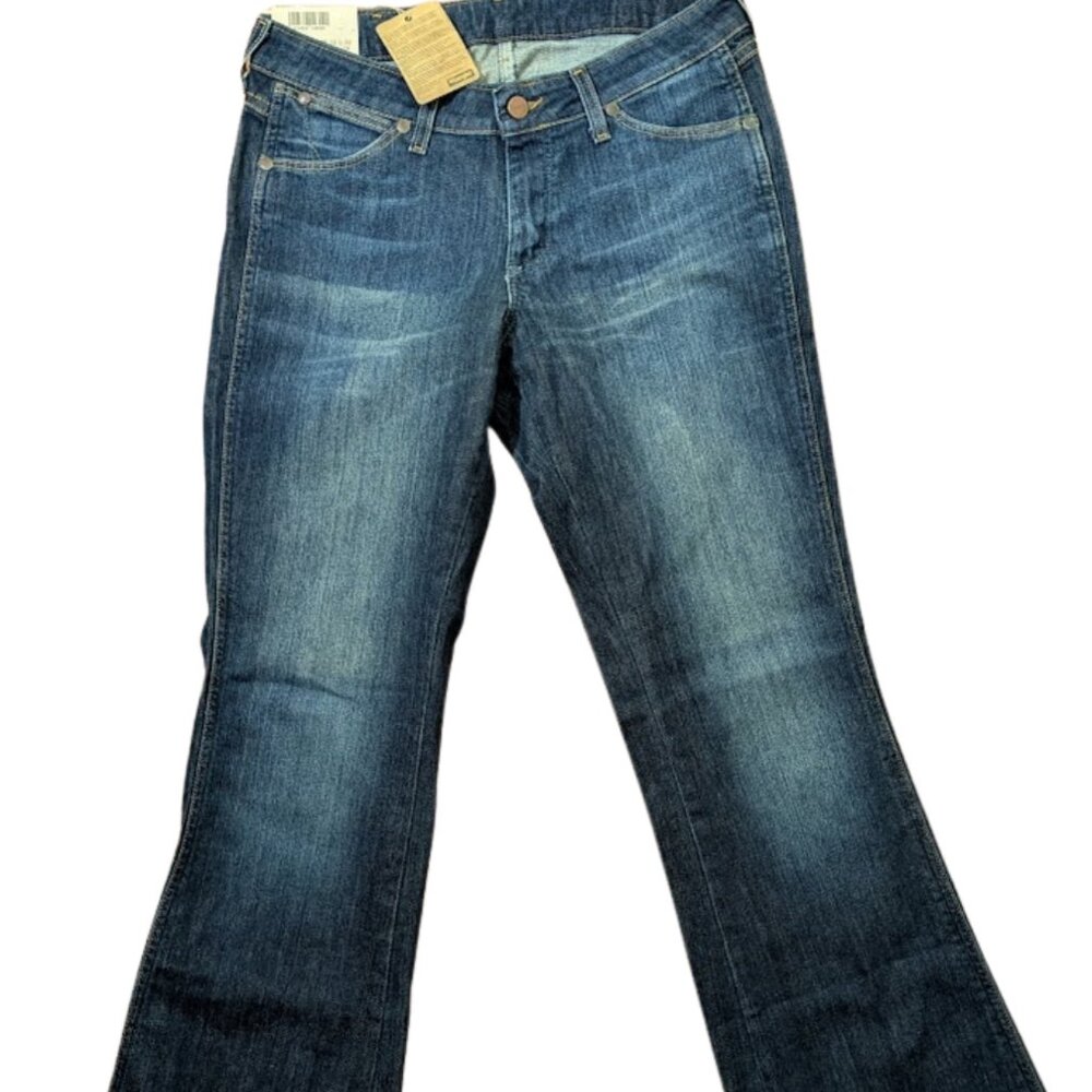 WRANGLER Womens EVE STRETCH FLARE LOW WAIST DARK Wash Jeans 32X32 NEW w TAGS $95